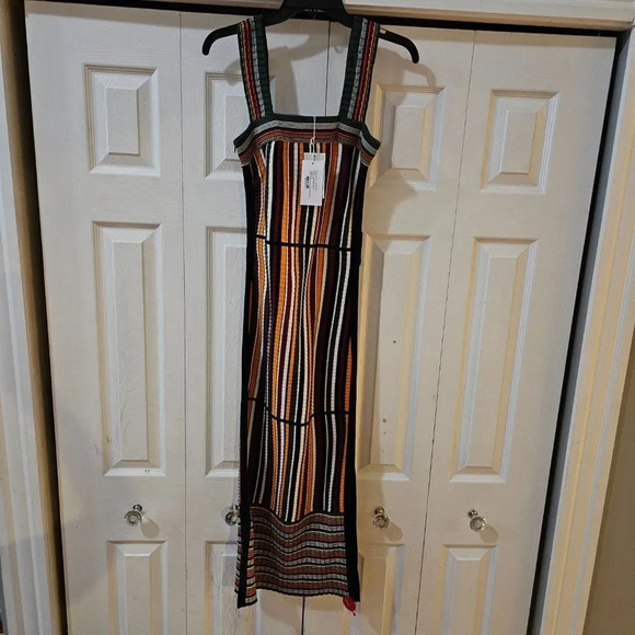 3.1 PHILLIP LIM striped ribbed-knit midi dress size Xsmall - Picture 4 of 11